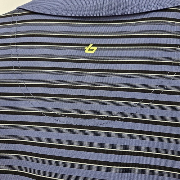 Bollé XL Golf Mens Short Sleeve Polo Shirt Gray Striped 1/4‎ Button 91870 - Picture 8 of 10